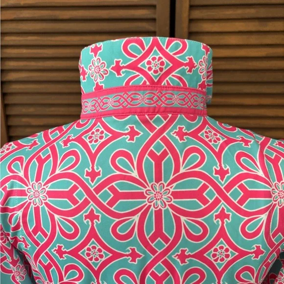 Gretchen Scott Designs Pink and Blue Long Sleeve Dress - Picture 3 of 6